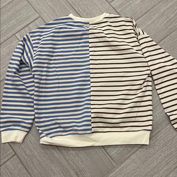 Thread & Supply Two-Tone Striped Crewneck Sweater - Picture 5 of 5